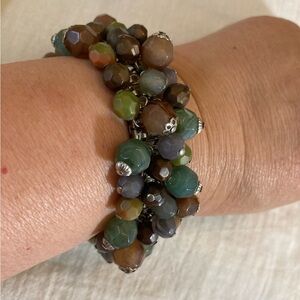 Vintage‎ Beaded Cha-Cha Expansion Bracelet Earth Tone
